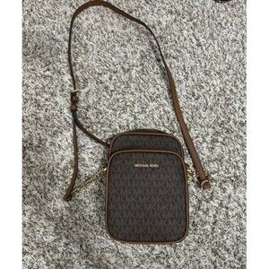 Authentic Michael Kors Jet Set Travel Brown Crossbody Bag